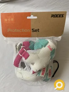 Комплект защиты белый из 3-х предметов (локти, запястья, колени) Roces Protection Set. Размер М