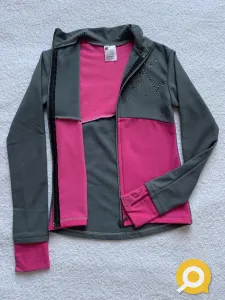 Термокомплект куртка + леггинсы розово-серого цвета для фигурного катания