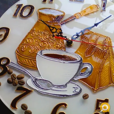 Настенные часы "Аромат кофе", 28 см.