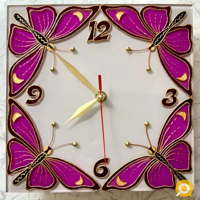 Настенные часы "Бабочки", 23 на 23 см.