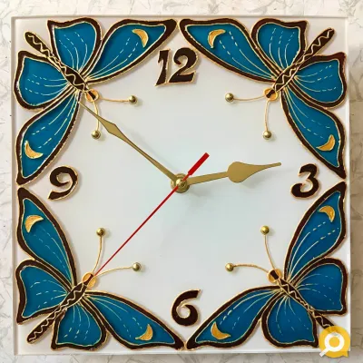 Настенные часы "Бабочки", 23 на 23 см.