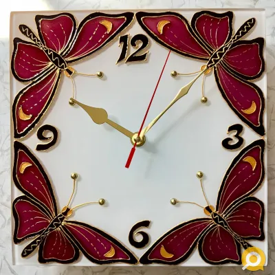 Настенные часы "Бабочки", 23 на 23 см.