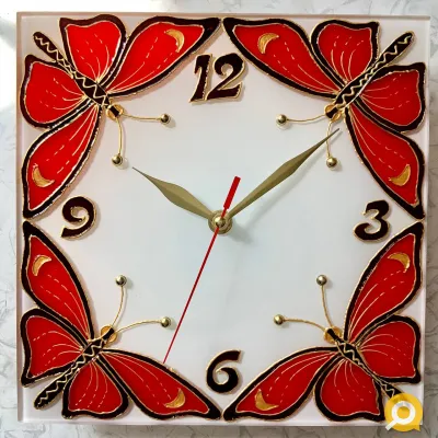Настенные часы "Бабочки", 23 на 23 см.
